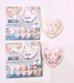 サンジのここがオールブルーだ　ハート缶バッジ　プリン　しらほし　ワンピース