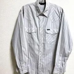 【BEAMS】長袖シャツ グレー ストライプのサムネイル