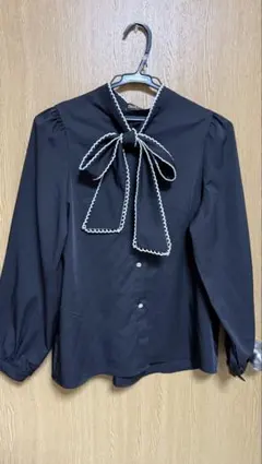 DAY CLOSET ボウタイブラウス ブラック 長袖(faー3)のサムネイル