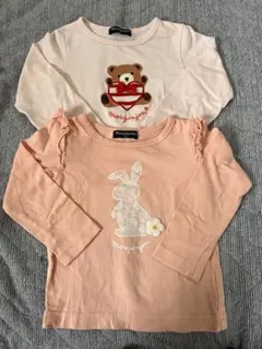 最終価格　ムージョンジョン　長袖カットソー　女の子　ピンク　2点　100