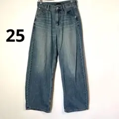 UNIQLO バギー・カーブジーンズ 25インチ　BLUE 37 標準丈