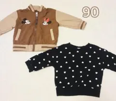 ミッキー＆ミニー ジャケットとトレーナーセット 90