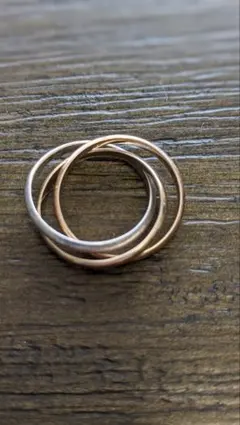 4℃ ／K10シルバー 3連リング