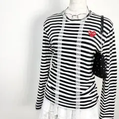 人気✨ PLAY COMME des GARCONS ボーダー ロゴ ロンT