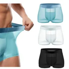 ボクサーパンツ 通気性 3D成型 吸水速乾 ミッドウエスト 3枚セット XXXL