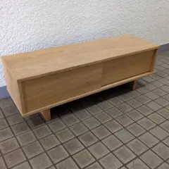 送料込】無印良品 オーク材 AVラック 薄型 (引戸) テレビボード - メルカリ
