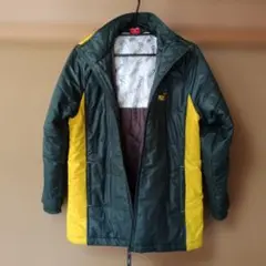 PUMA フード付き中綿コート ダークグリーン/イエロー