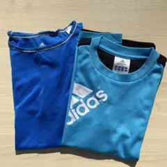 adidas Tシャツ　2枚セット　140 150 メッシュ　青
