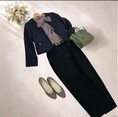 オフィスカジュアル きれいめコーデ リボンブラウス 3点セット 美品