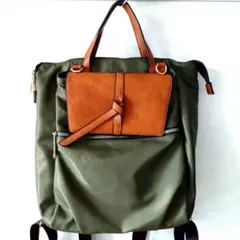 【美品】QUAY 3way ナイロン リュック カーキ イマイバッグ 撥水のサムネイル