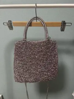 極美品✨アンテプリマ　ピンクシルバー　ミディアム　スクエア　チェーン