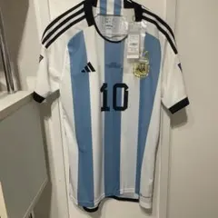 アルゼンチン代表 正規品ユニフォーム　日本Lサイズ　メッシ　決勝公式フルパッチ アルゼンチン代表 正規品ユニフォーム 日本Lサイズ メッシ 決勝公式