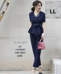ルイルエブティック　カシュクールパンツセットアップ　ネイビー　定価17380円