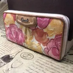 コーチ 長財布 ラウンド フラワー ジッピー ポピー FI506