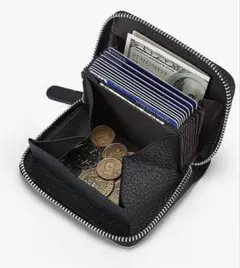 ミニ財布 財布 メンズ 2つ折り コンパクト 本革 お札を折らずに収納可能