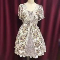 axes femme ブーケ プリント ワンピース ロリータ 森ガール y2kのサムネイル