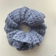 ハンドメイド フリル シュシュ かぎ編み