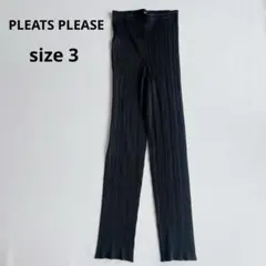 美品 プリーツプリーズ プリーツパンツ　ワイドパンツ ブラック サイズ2 黒 PLEATS PLEASE ISSEY MIYAKE - 極美品 プリーツプリーズ