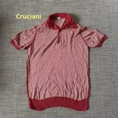 ブリオーニ クレリック ポロシャツ XL 青 白 ストライプ コットン