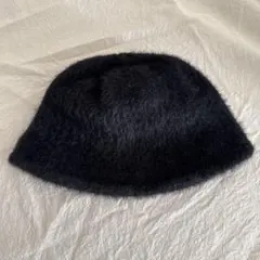 黒いファー風バケットハット