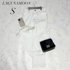 LAGUNAMOONストレートデニムパンツハイウエストコットン綿100%白系のサムネイル