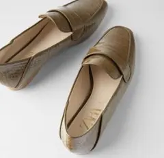 新品☆ZARA ザラ パンプス ローファー 靴 37 brown