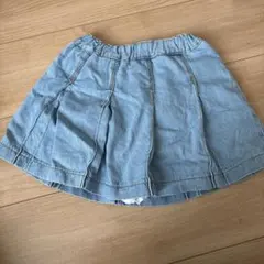 GU デニム プリーツスカート ライトブルー110㎝