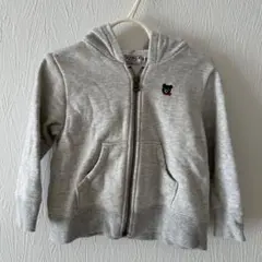 ミキハウス　DOUBLE.B グレー パーカー 90cm