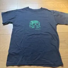 象柄 半袖Tシャツ ブラック