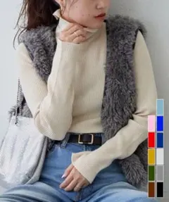 CIAOPANIC TYPY アンチピリング配色ステッチタートル　ニット