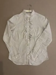 Spick and Span ストライプ柄 フリル 長袖シャツのサムネイル