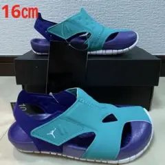 新品ナイキNIKE☆ジョーダンフレア16㎝ニューエメラルド/グレープ308