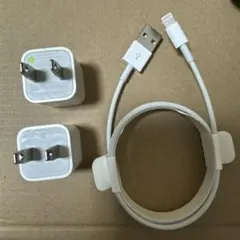 Apple純正品電源アダプタ充電器2個&iPhoneライトニングケーブル1本
