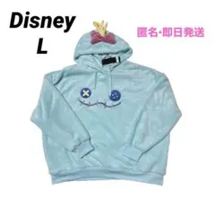 新品　ディズニー　スクランプ　なりきりパーカー Mサイズ　水色　スティッチ　即日