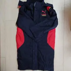 PUMA フットボール ベンチコート 黒/赤　140cm