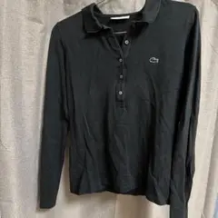 LACOSTE 黒　ヘンリーネックTシャツ