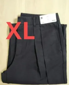 新品 GU チノバレルレッグタックパンツ ブラック XL ジーユー