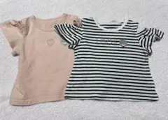 Petit main 半袖Tシャツ 2枚セット 肩出しデザインのサムネイル