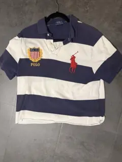 Polo Ralph Lauren ポロシャツ ネイビー ホワイト L丈加工有のサムネイル