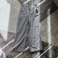 WEGO チェック柄ワイドパンツ