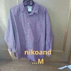 niko and... 赤チェック 長袖シャツ M