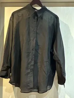 WEGO シアー素材 長袖シャツ ブラック