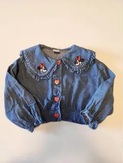 futafuta ディズニー　ミニー　フリル　デニムシャツジャケット　90