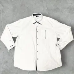 Euaropress ユーロプレス　ダイヤ柄 長袖シャツ 4L 白　ビッグサイズ