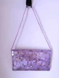 パープル スパンコール クラッチバッグ