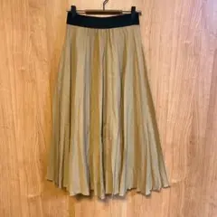 【プレインピープル】プリーツスカート　ロングスカート　ブラウン　Lサイズ
