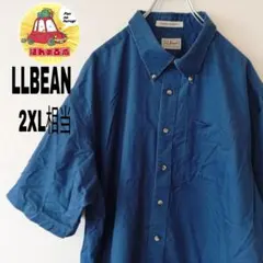 USA古着 LLBEAN 半袖ボタンシャツ 2XL相当 ブルーのサムネイル