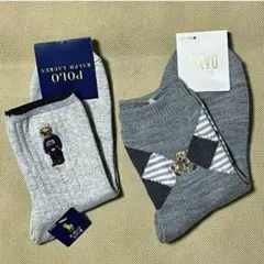 ［未使用新品］ベアー刺繍のソックス 2足セット（ダックス＆ポロラルフローレン ）