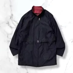 2WAY ロングコート　ウールライナー付き　チェック　ブラック　レッド　L 古着