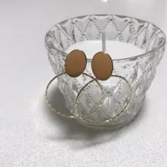 ピアス　フレームリング　ゴールド　新品